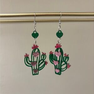 Handmade Valentine’s Cactus Earrings